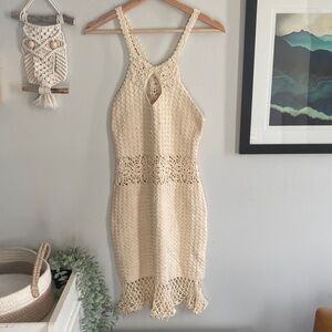[S] Crochet Mini Dress